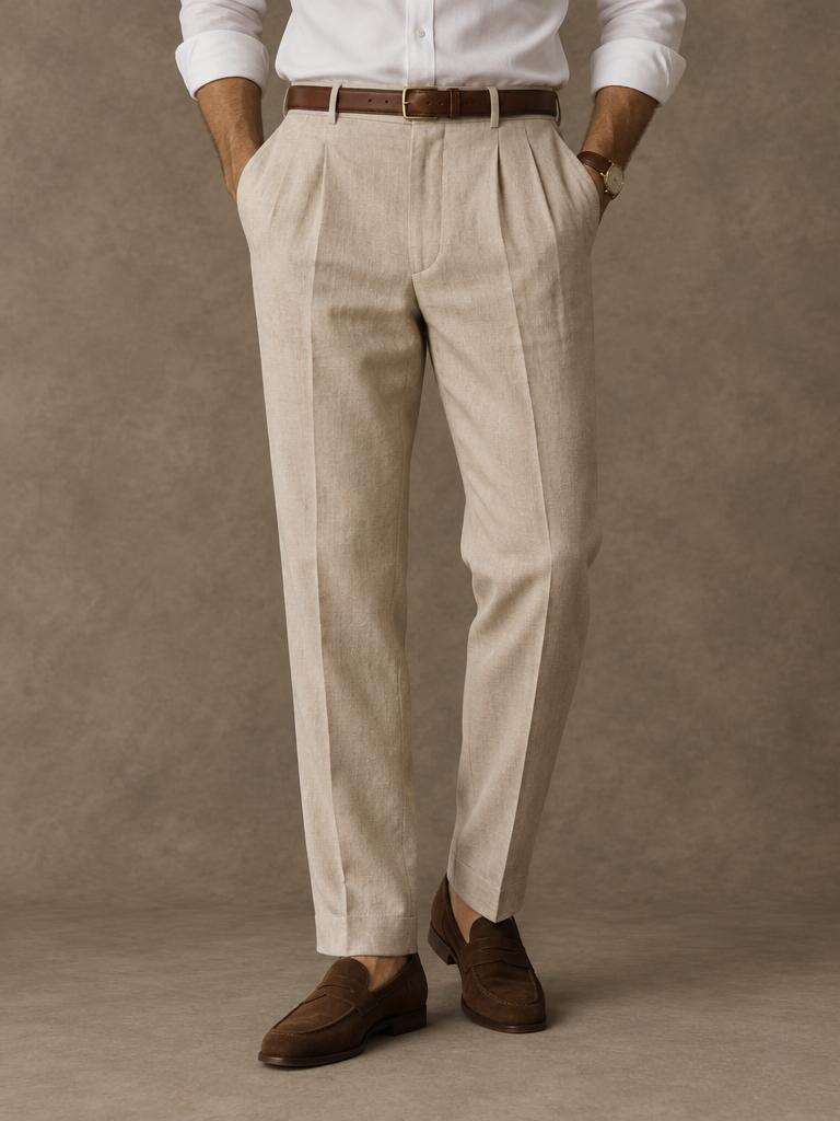 Pleated Linen Trousers