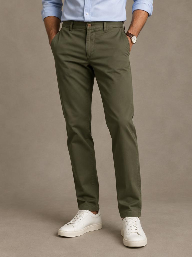 Olive Cotton Chinos